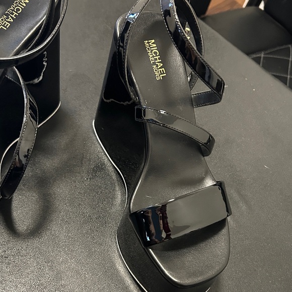 Michael Kors Glossy Black Platform Heels - Picture 6 of 7